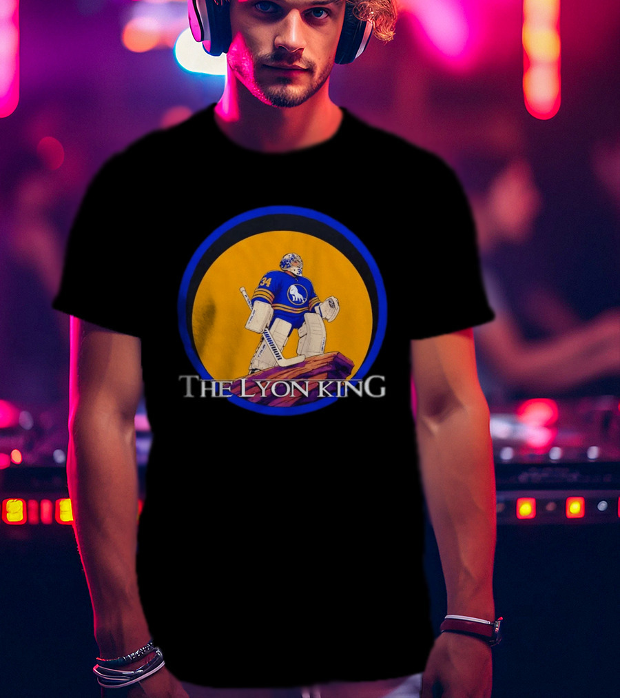 The Lyon King Buffalo Sabres Hockey Goalie 34 Lion Keeper T-Shirt