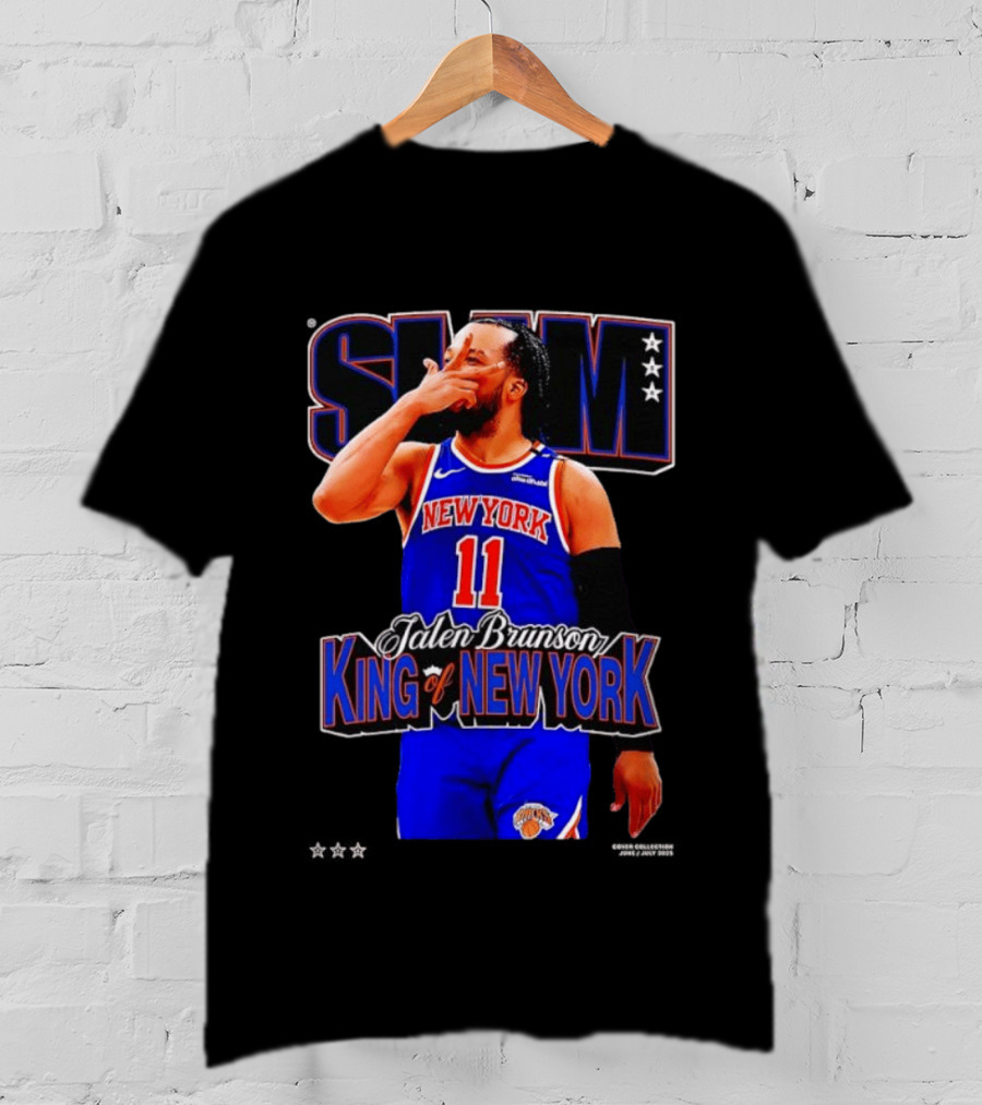 Jalen Brunson King Of New York Knicks NBA SLAM T-Shirt