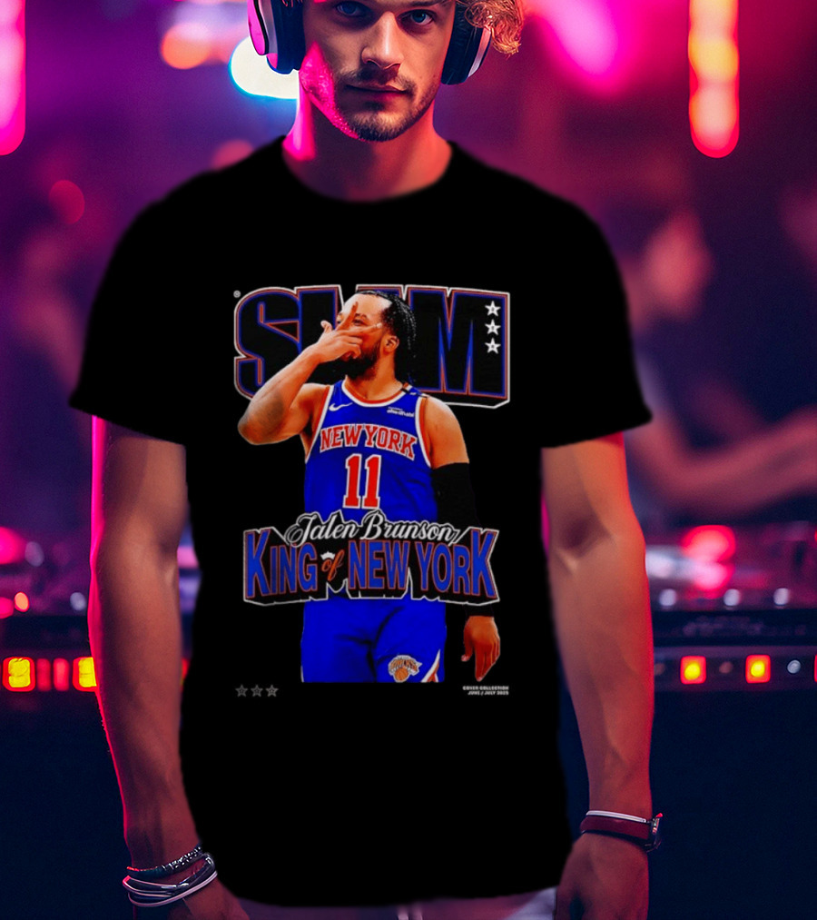 Jalen Brunson King Of New York Knicks NBA SLAM T-Shirt