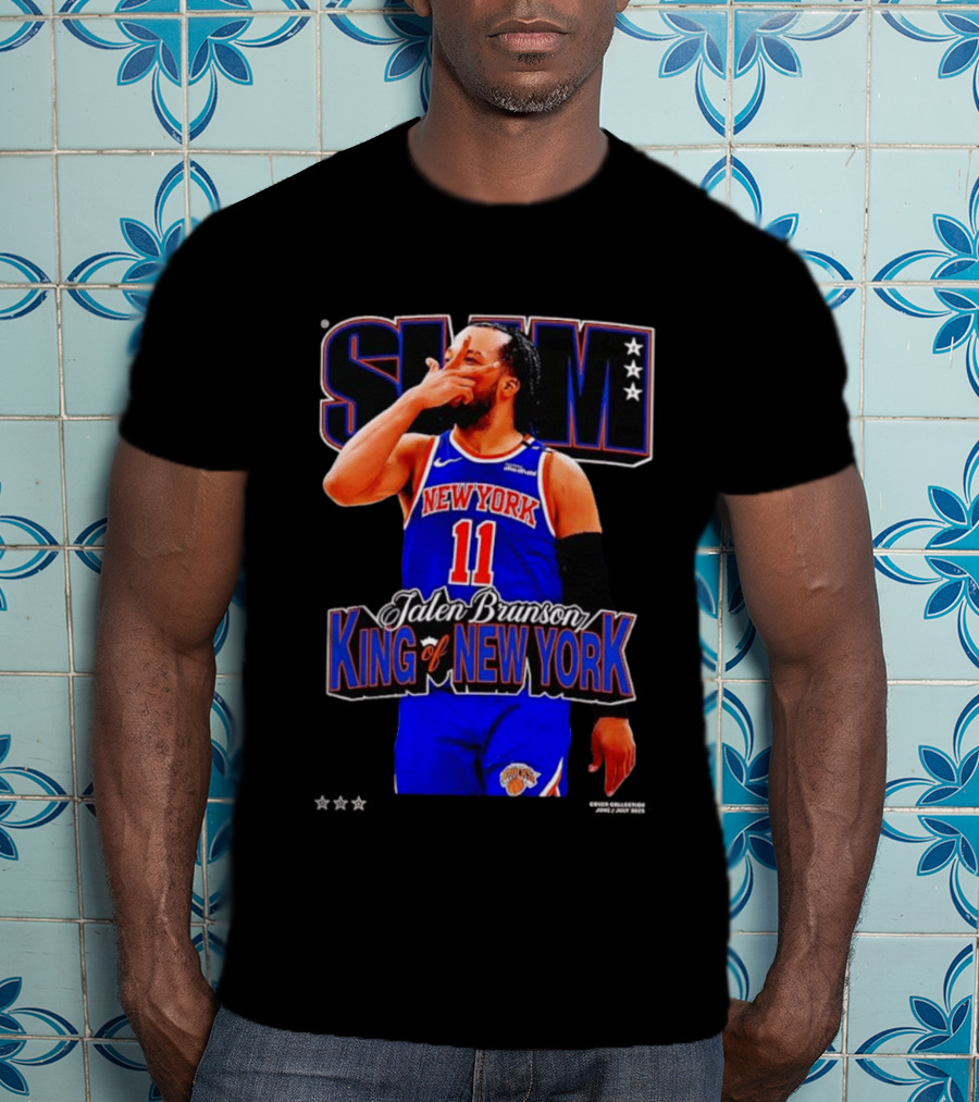Jalen Brunson King Of New York Knicks NBA SLAM T-Shirt
