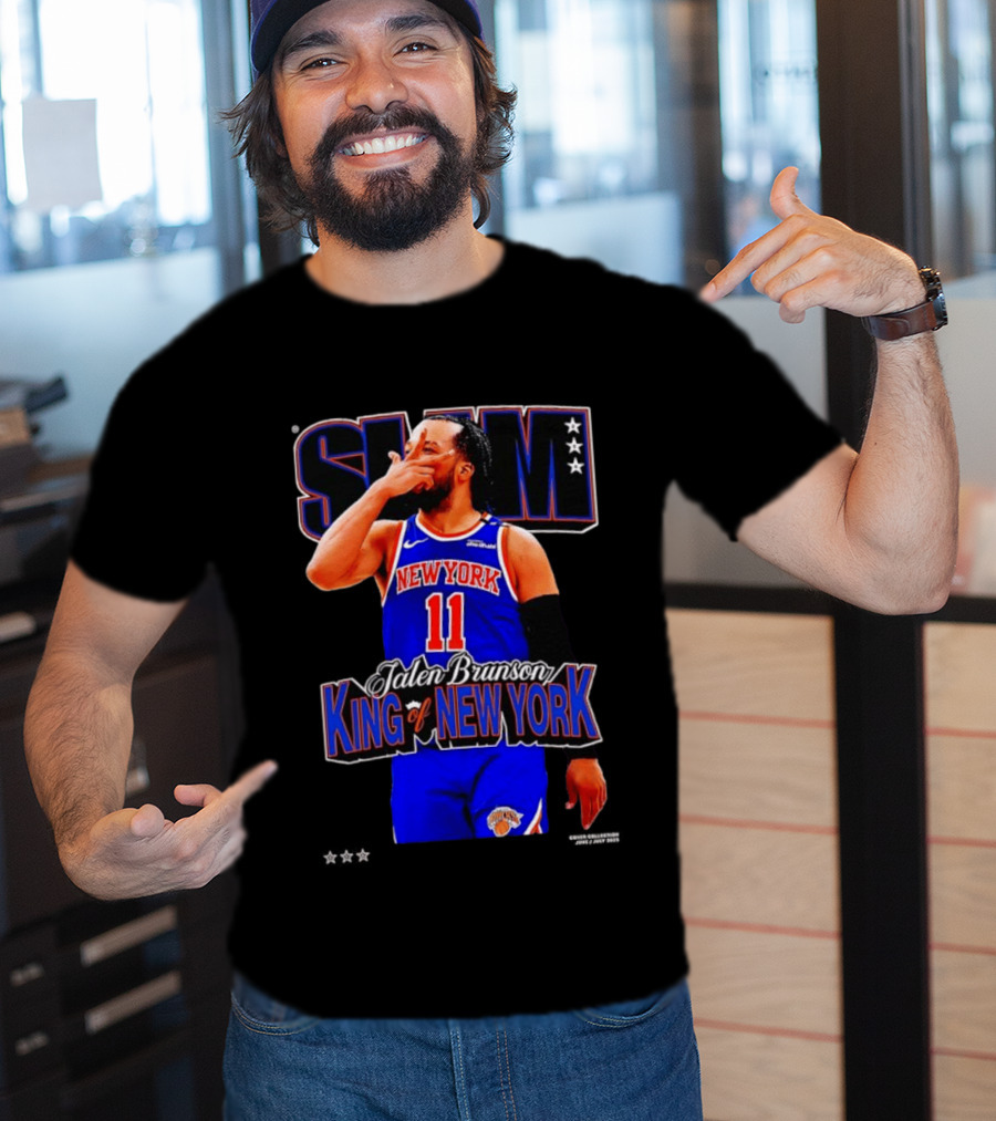 Jalen Brunson King Of New York Knicks NBA SLAM T-Shirt