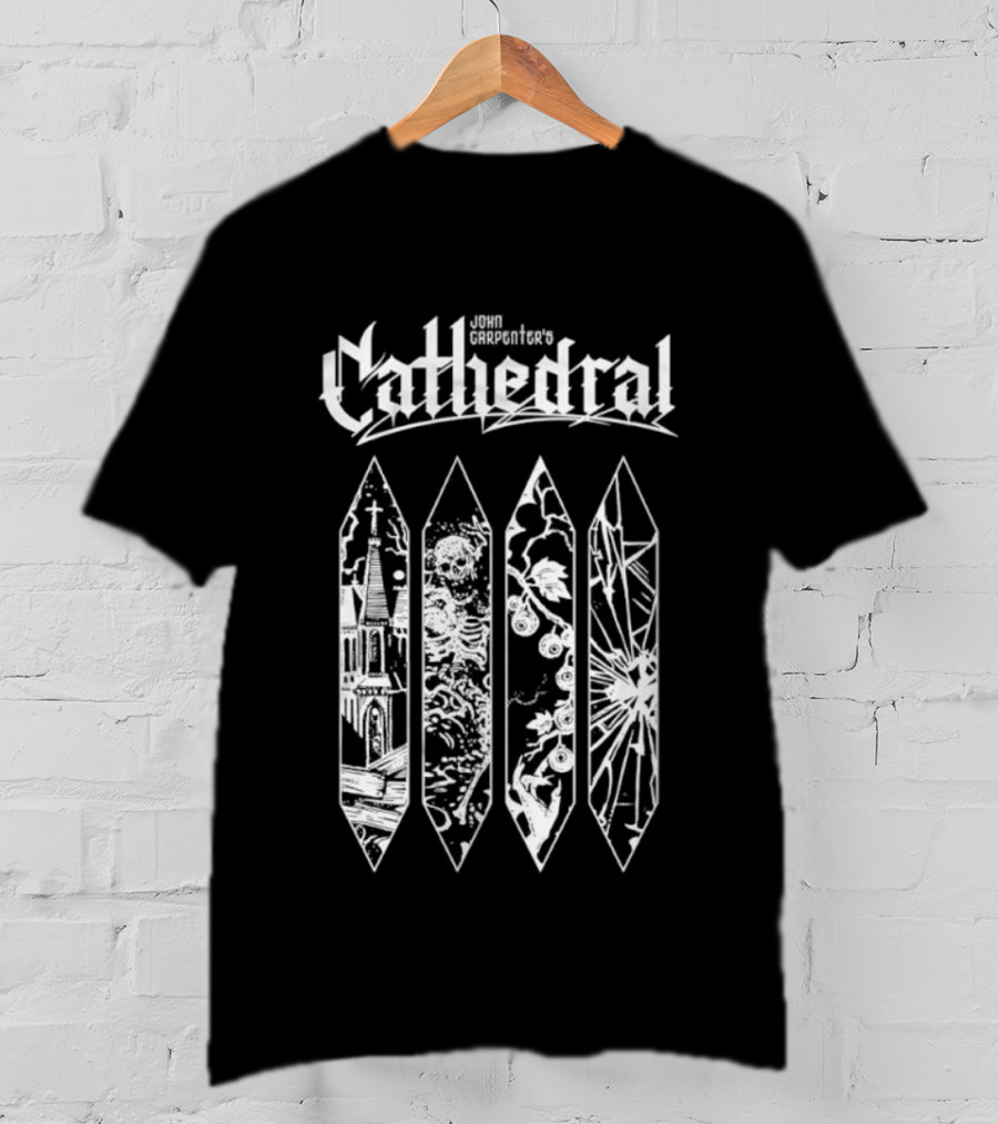 John Carpenter Cathedral Gothic Horror Church Windows Stained Glass T-Shirt