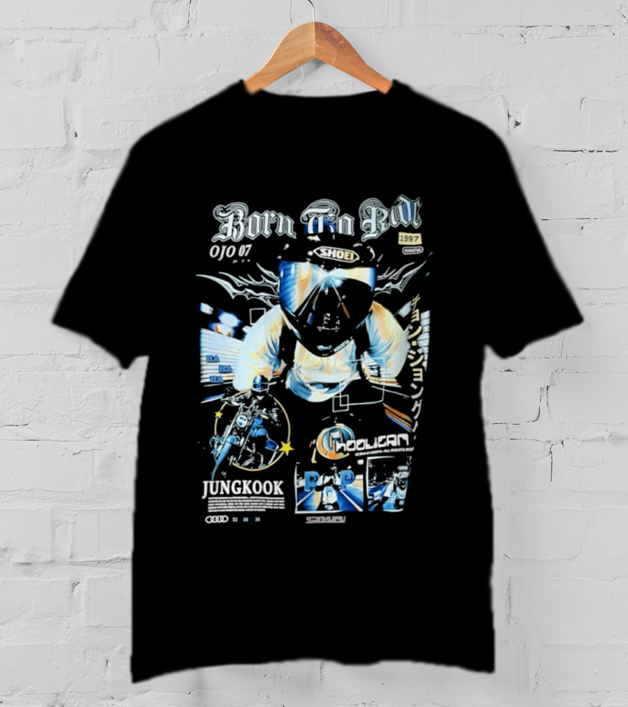 Born To Ride Jungkook Shoei Helmet Hooligan Motorcycle Biker 010 T-Shirt