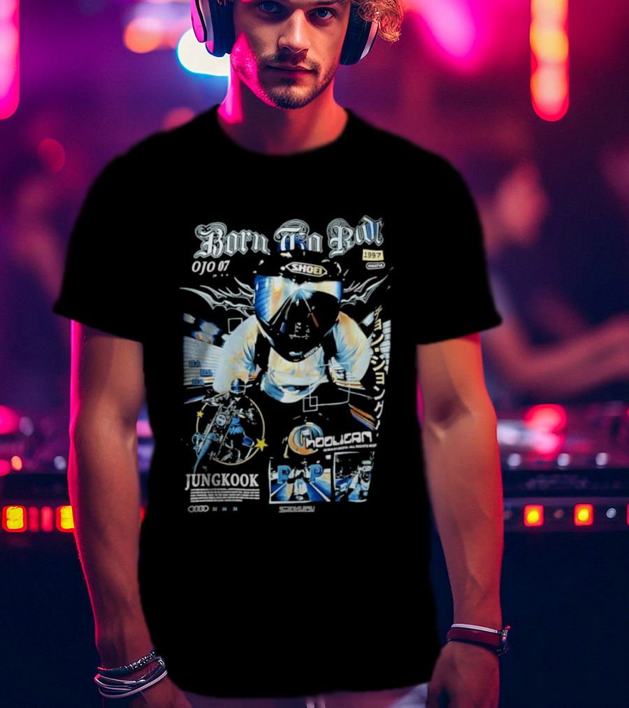 Born To Ride Jungkook Shoei Helmet Hooligan Motorcycle Biker 010 T-Shirt