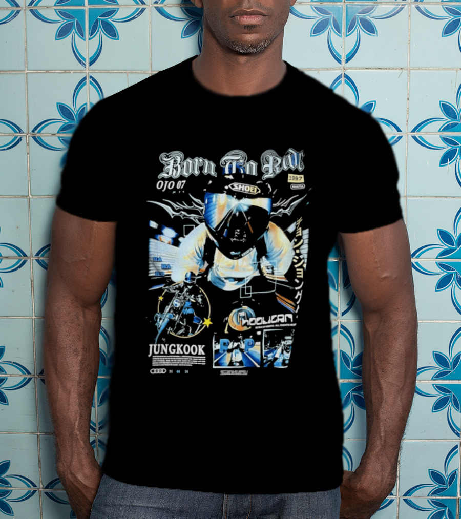 Born To Ride Jungkook Shoei Helmet Hooligan Motorcycle Biker 010 T-Shirt