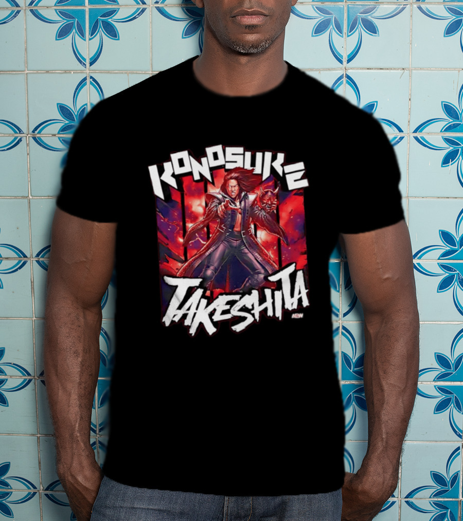 Konosuke Takeshita AEW All Elite Wrestling Comic Style Action T-Shirt