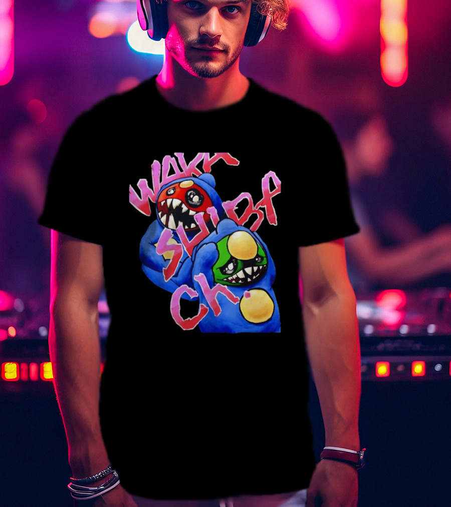 Wakk Slurp Ch Red And Green Creepy Monsters Graffiti T-Shirt