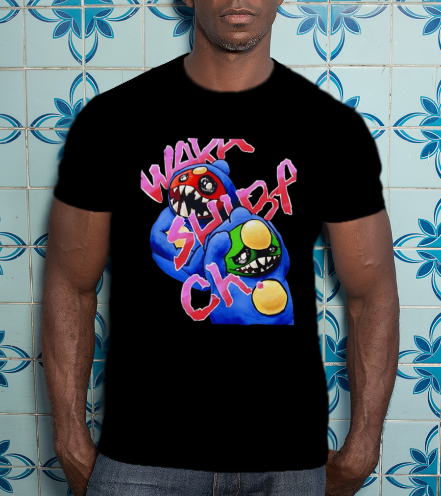 Wakk Slurp Ch Red And Green Creepy Monsters Graffiti T-Shirt