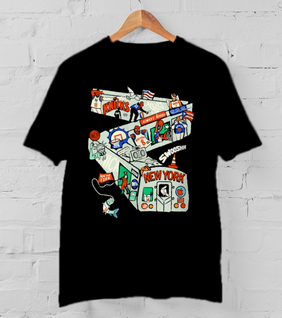 New York Knicks Subway Car Always Slamdunk Basketball City T-Shirt