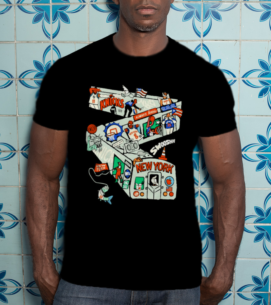 New York Knicks Subway Car Always Slamdunk Basketball City T-Shirt