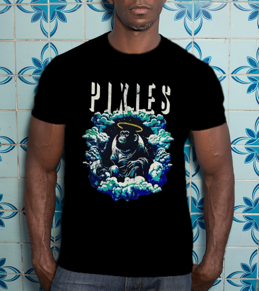 Pixies Haloed Chimp Surrounded By Clouds Vinyl Record T-Shirt