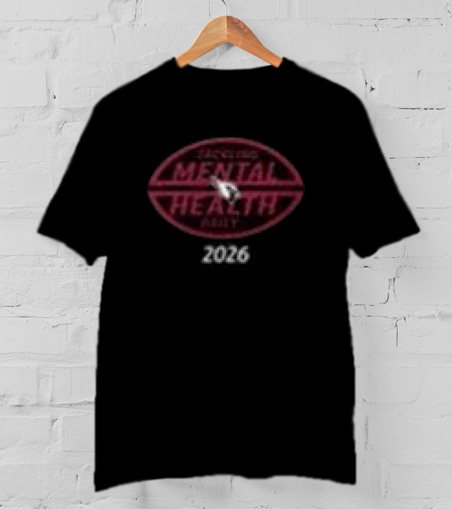 Tackling Mental Health Arizona Cardinals Two Sides Black T-Shirt