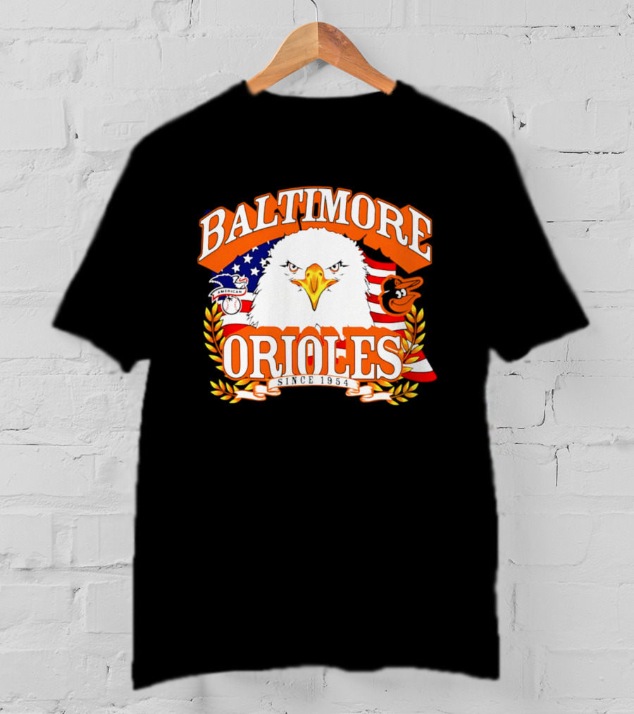 Baltimore Orioles Americana Eagle Logo With USA Flag Celebrating America's 250th Anniversary T-Shirt