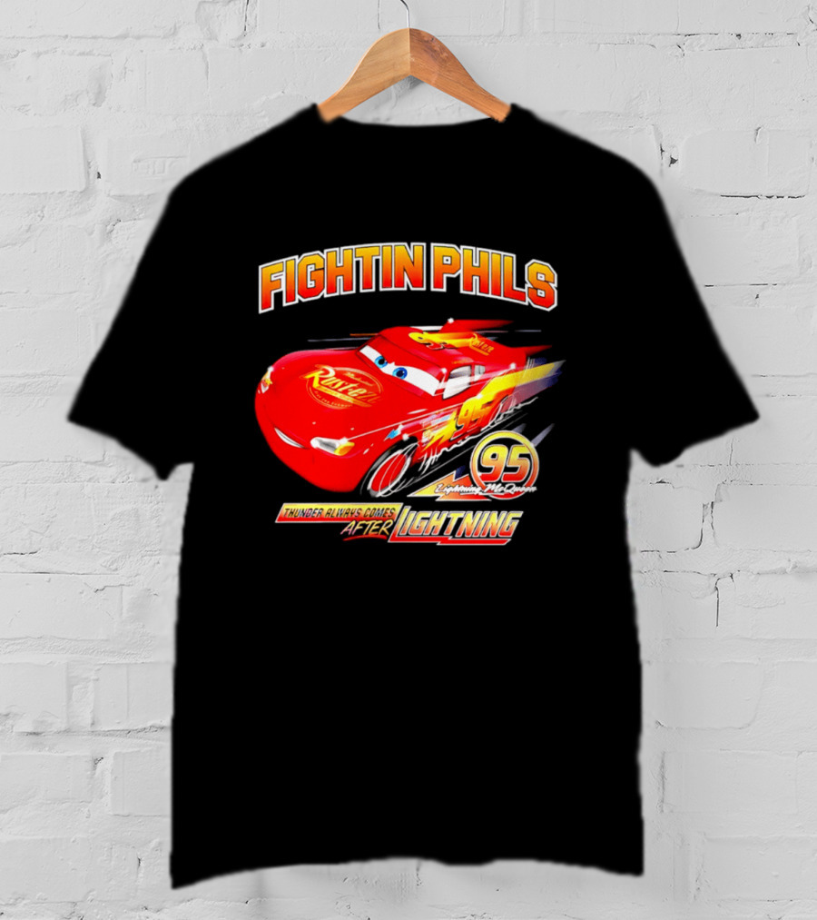 Fightin Phils OT Sports Cars Lightning McQueen Toddler 95 Rust Eze T-Shirt