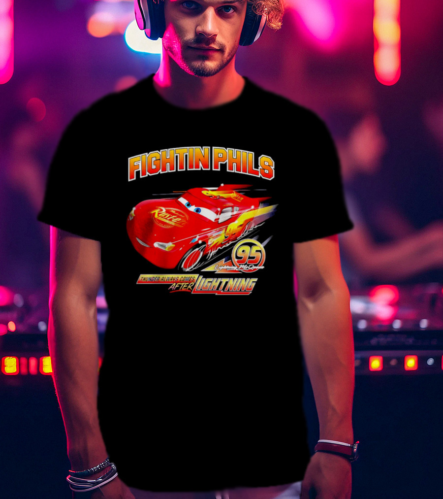 Fightin Phils OT Sports Cars Lightning McQueen Toddler 95 Rust Eze T-Shirt