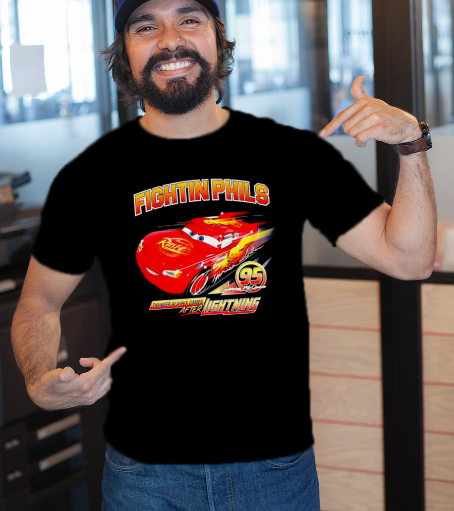 Fightin Phils OT Sports Cars Lightning McQueen Toddler 95 Rust Eze T-Shirt