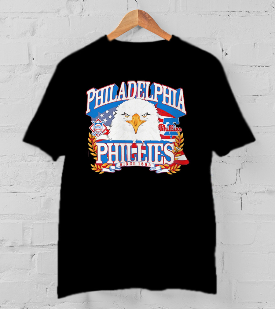 Philadelphia Phillies Eagle Americana Since 1883 National League Flag T-Shirt