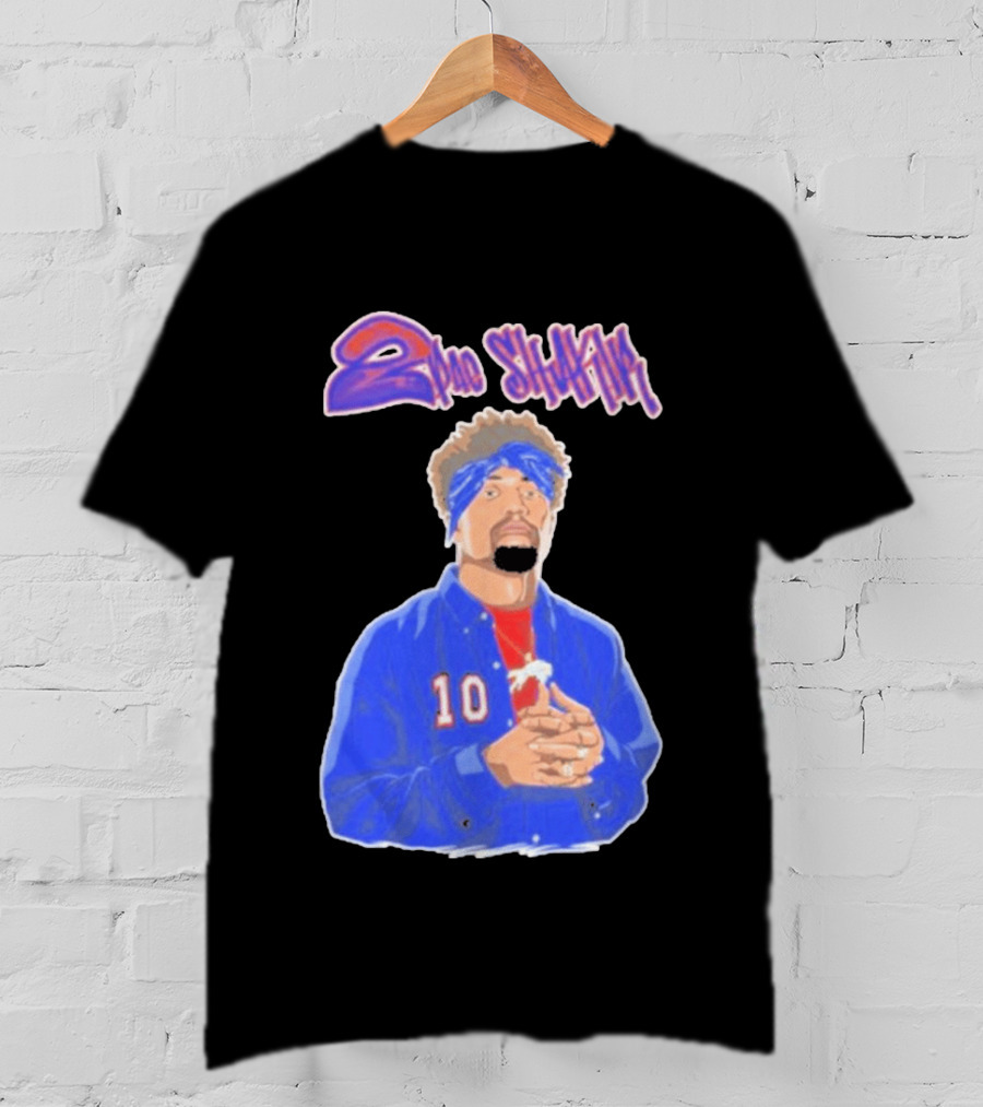 2Pac Shakir Sports Roundtable 10 Blue Bandana T-Shirt