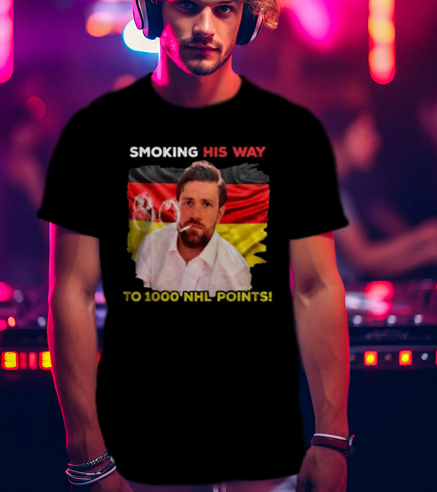 Smoking His Way To 1000 NHL Points Leon Draisaitl Edmonton Oilers T-Shirt