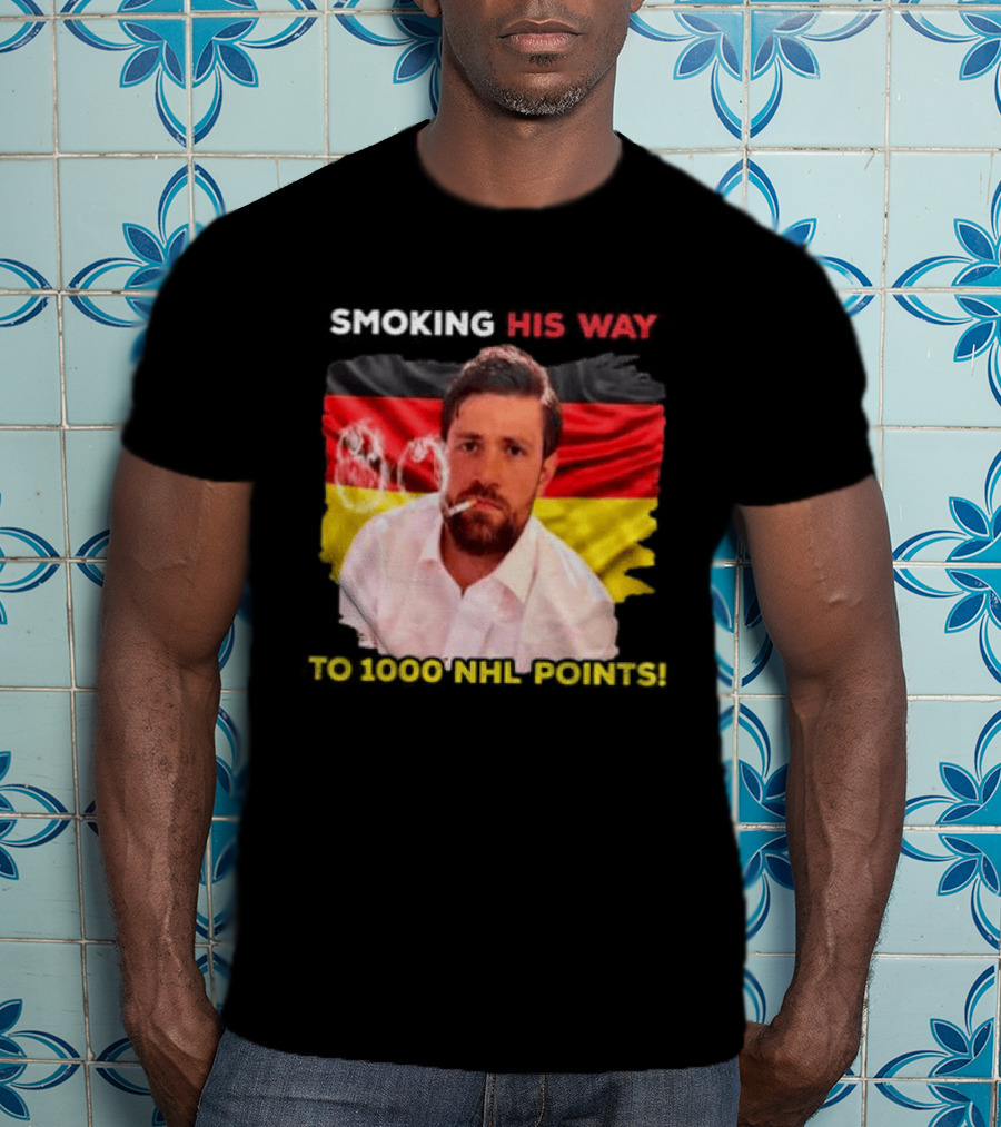 Smoking His Way To 1000 NHL Points Leon Draisaitl Edmonton Oilers T-Shirt