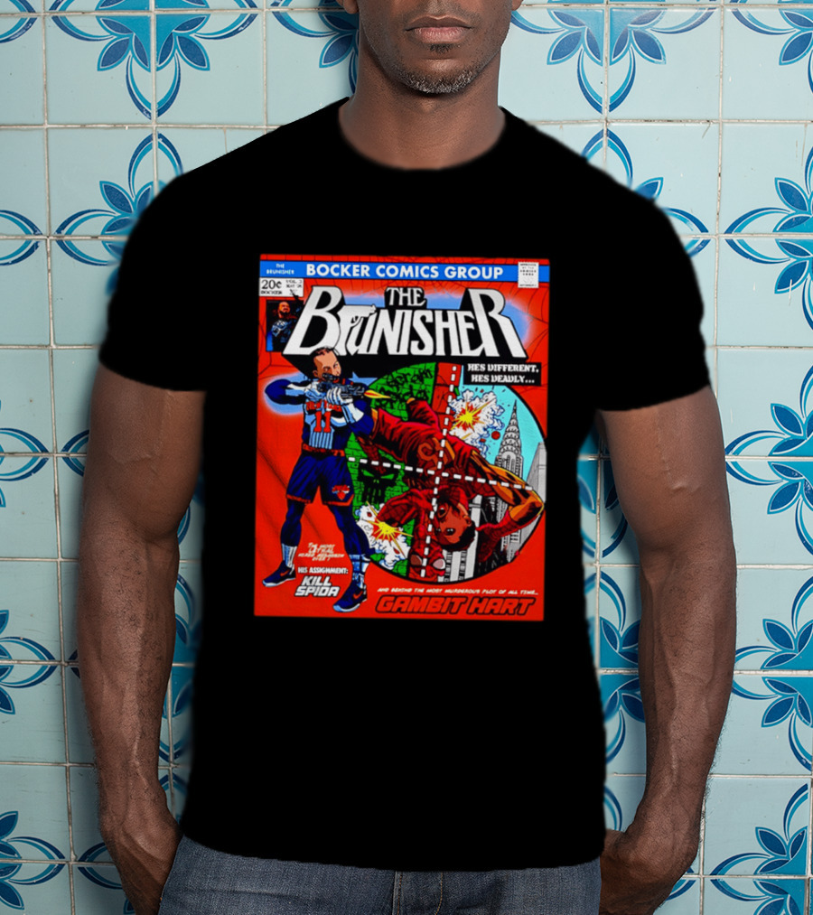 Bocker Comics Group The Brunisher He's Different He's Deadly Kill Spida Gambit Hart T-Shirt