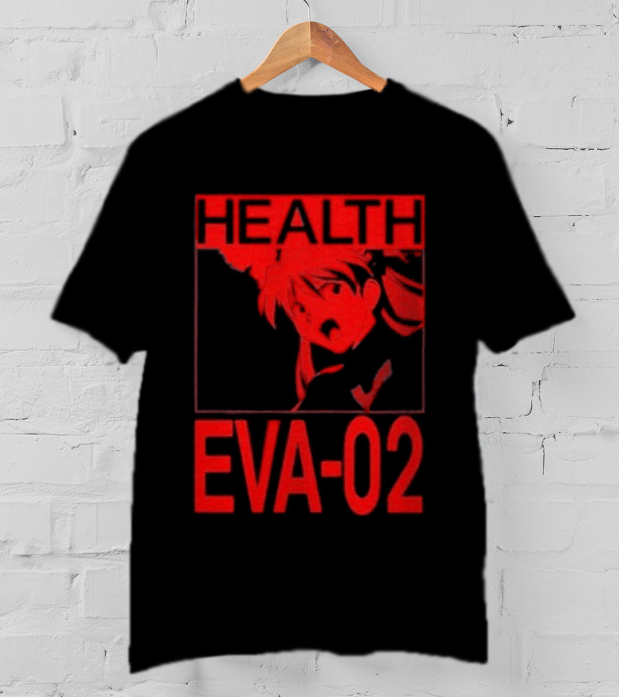 Health Eva 02 Anime Character Red Sketch T-Shirt