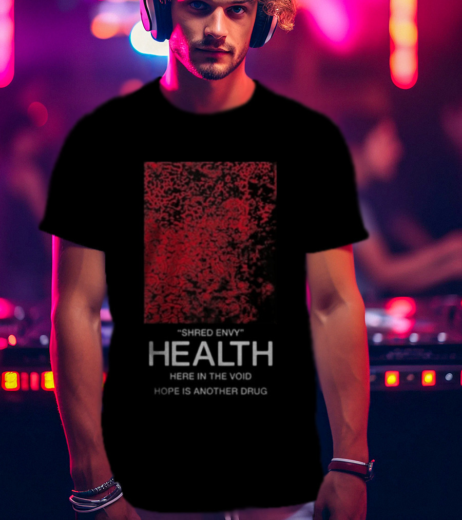 Health Shred Envy Victim Trash Decade 2020 2029 Red Black Abstract T-Shirt