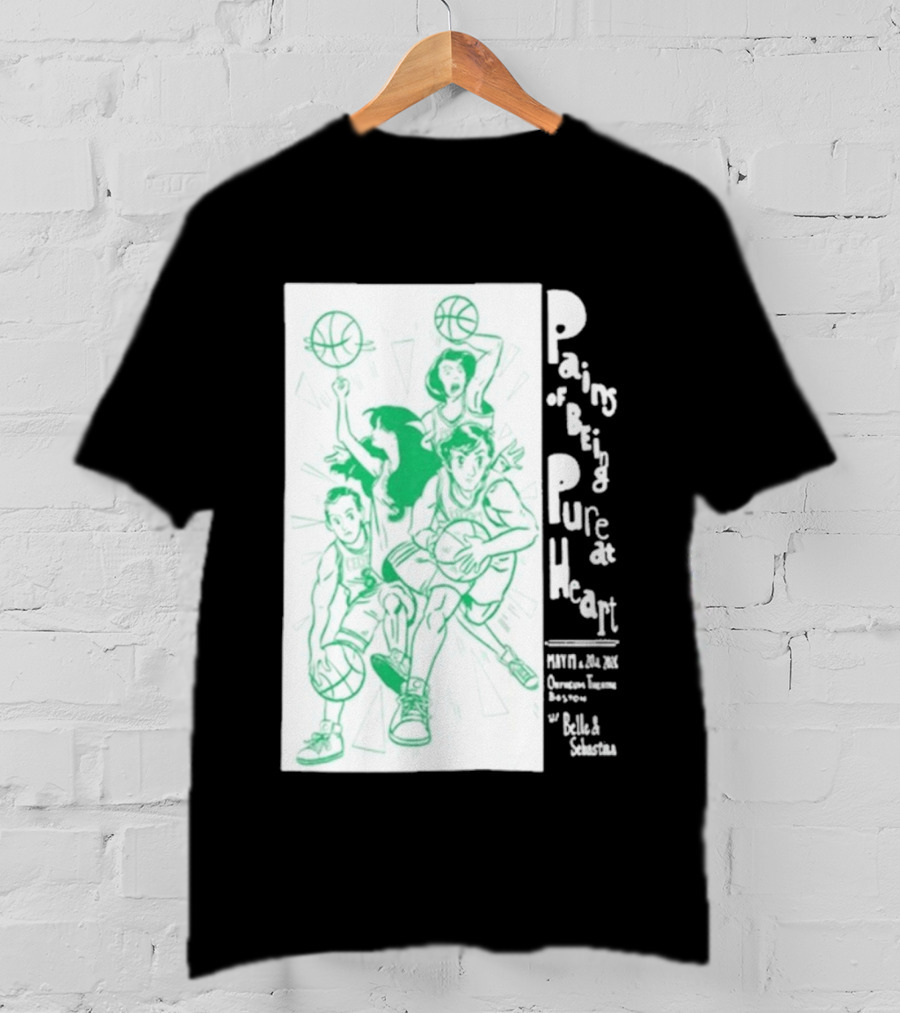 Pains Of Being Pure At Heart Boston May 19 Paradise Touring Company With Helki Silkscreen Basketball T-Shirt