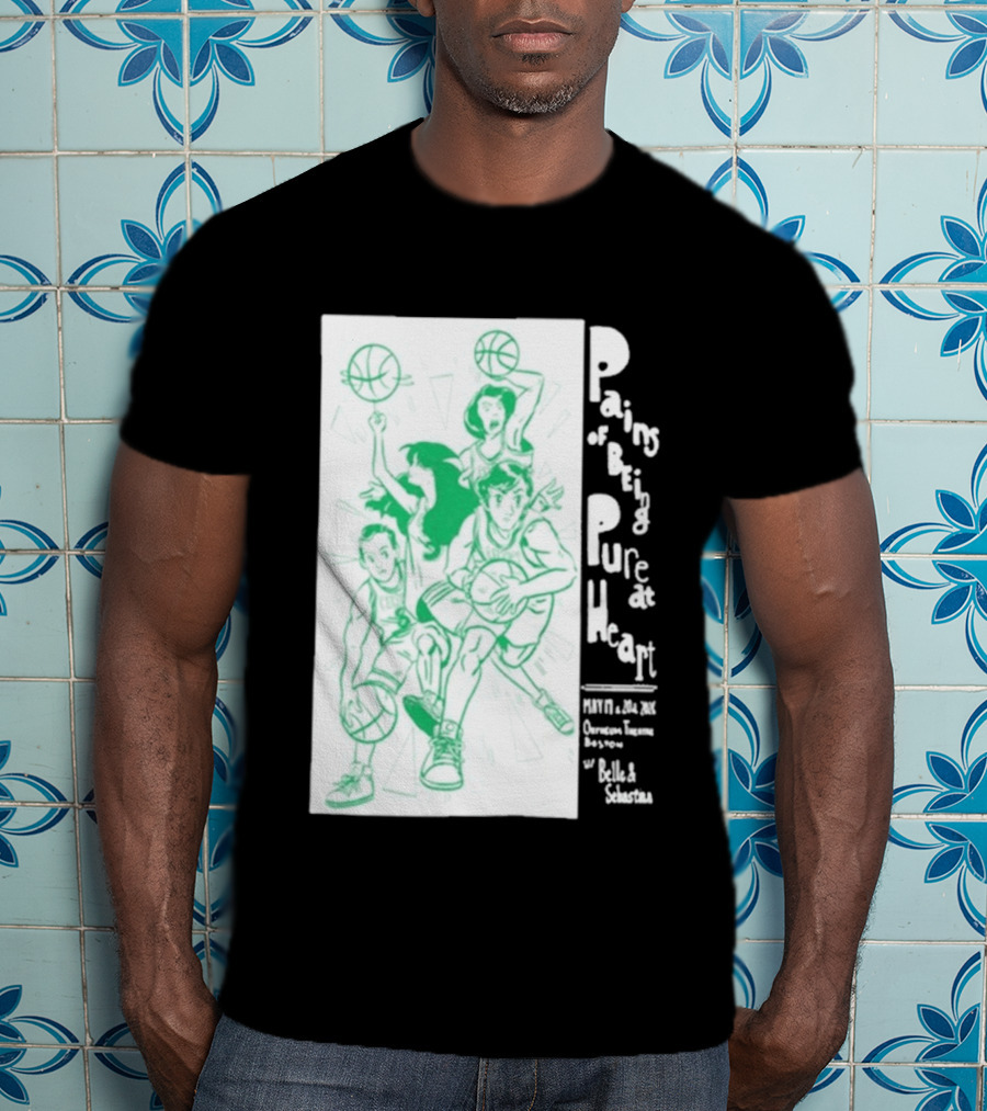 Pains Of Being Pure At Heart Boston May 19 Paradise Touring Company With Helki Silkscreen Basketball T-Shirt