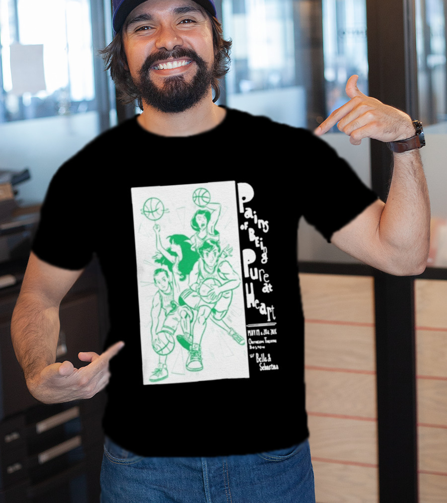 Pains Of Being Pure At Heart Boston May 19 Paradise Touring Company With Helki Silkscreen Basketball T-Shirt