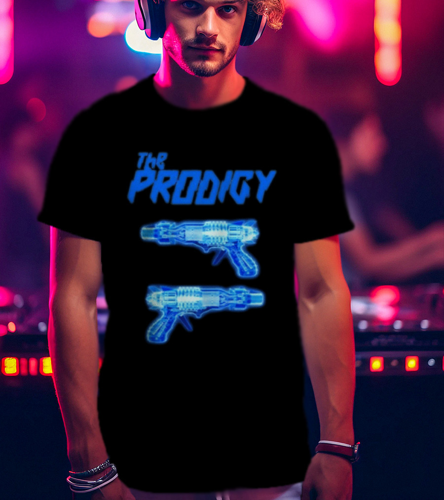 The Prodigy Raygun X Ray 26 Tour Blue Neon Guns T-Shirt