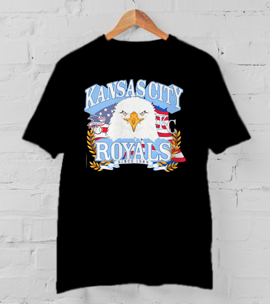 Kansas City Royals Eagle With American Flag Patriotic KC T-Shirt