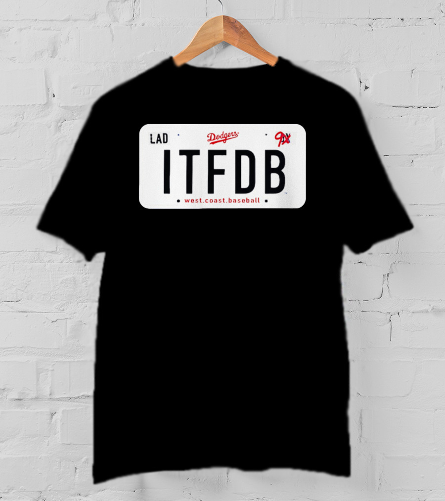 Los Angeles Dodgers LAD ITFDB West Coast Baseball 9X T-Shirt