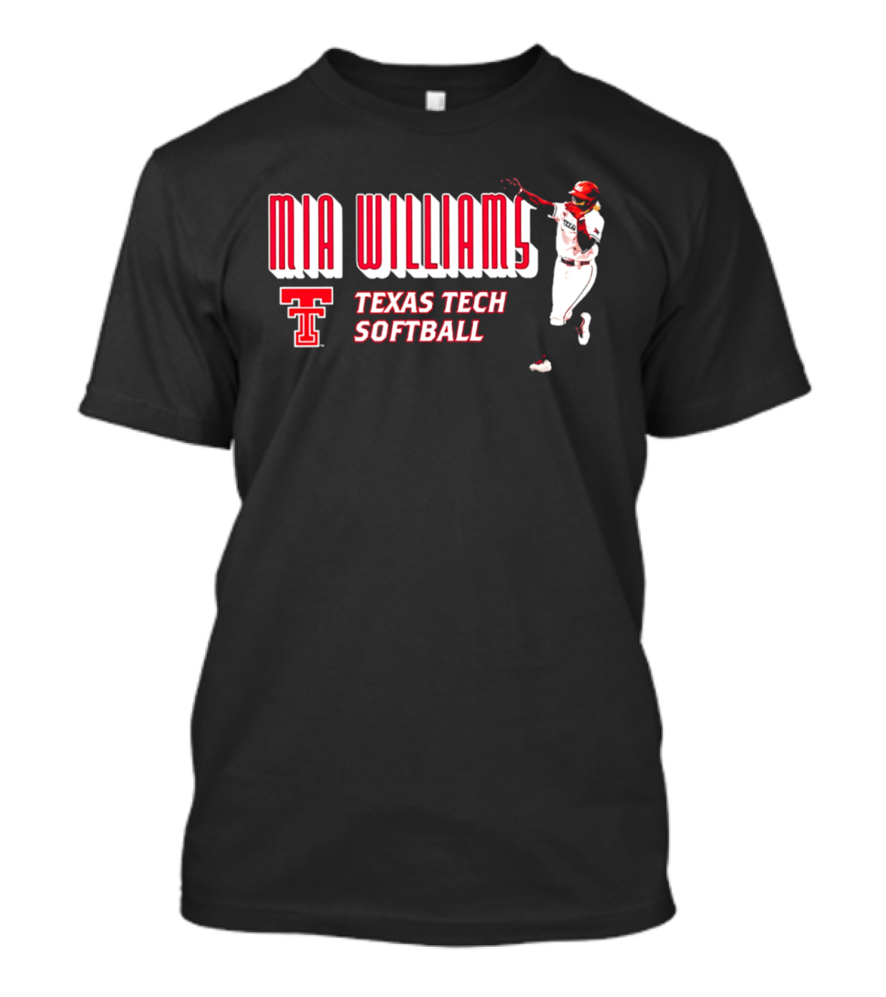 Mia Williams Texas Tech Softball Player Red Raiders T T-Shirt