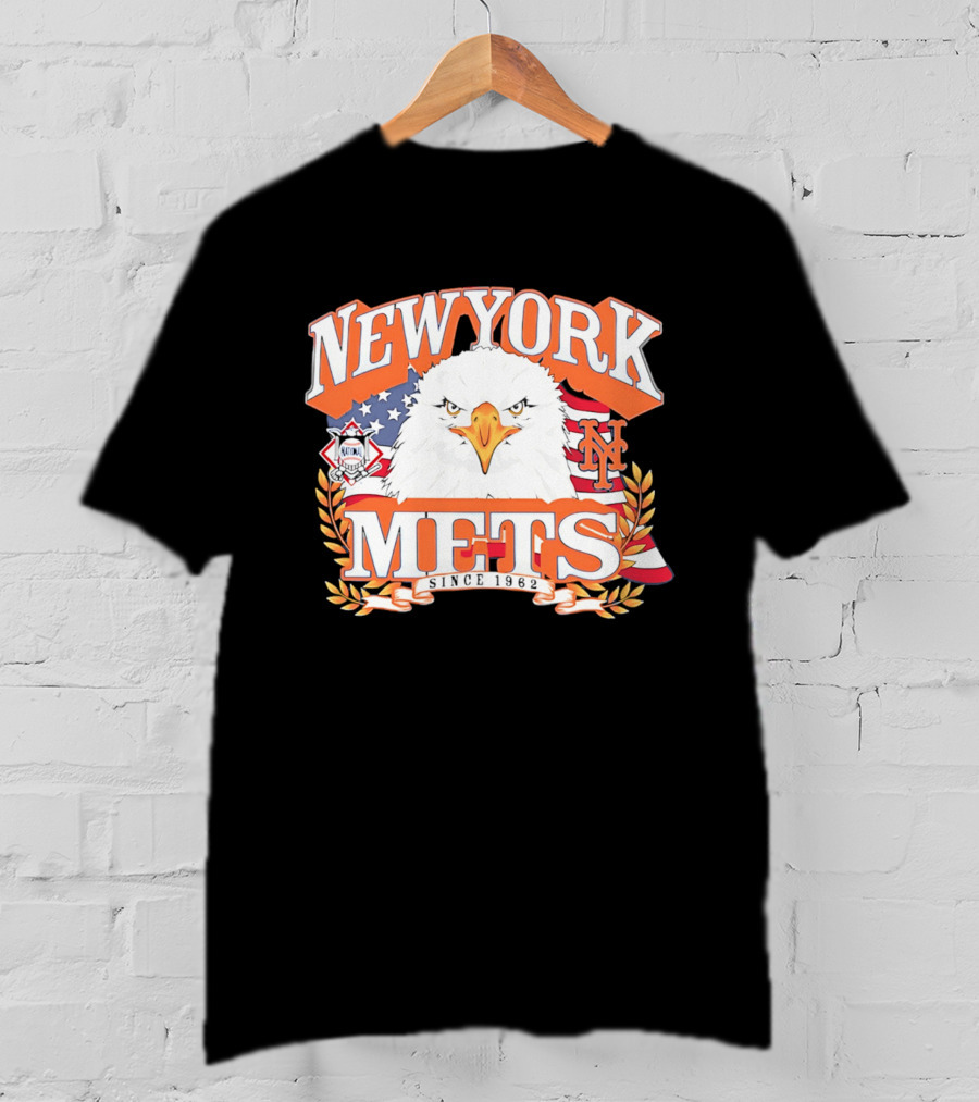 New York Mets Americana Eagle Celebrating National League And Stars Stripes T-Shirt