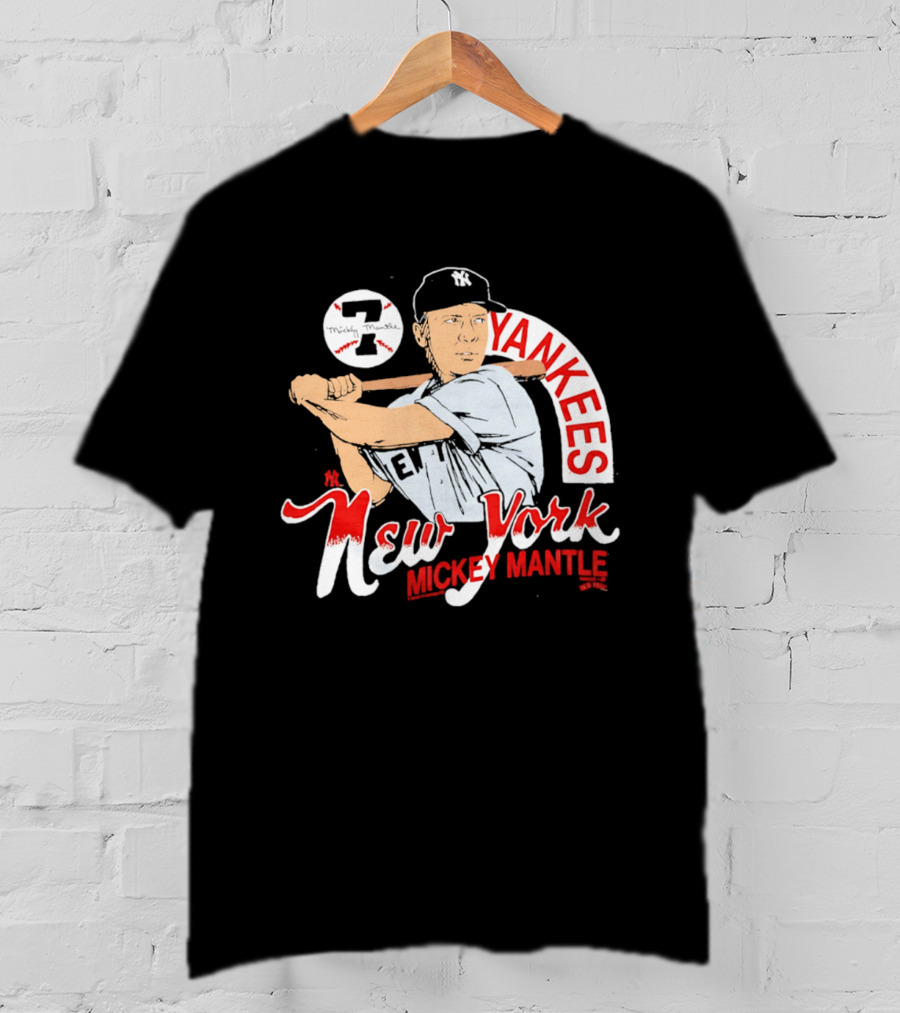New York Yankees 7 Mickey Mantle Player T-Shirt