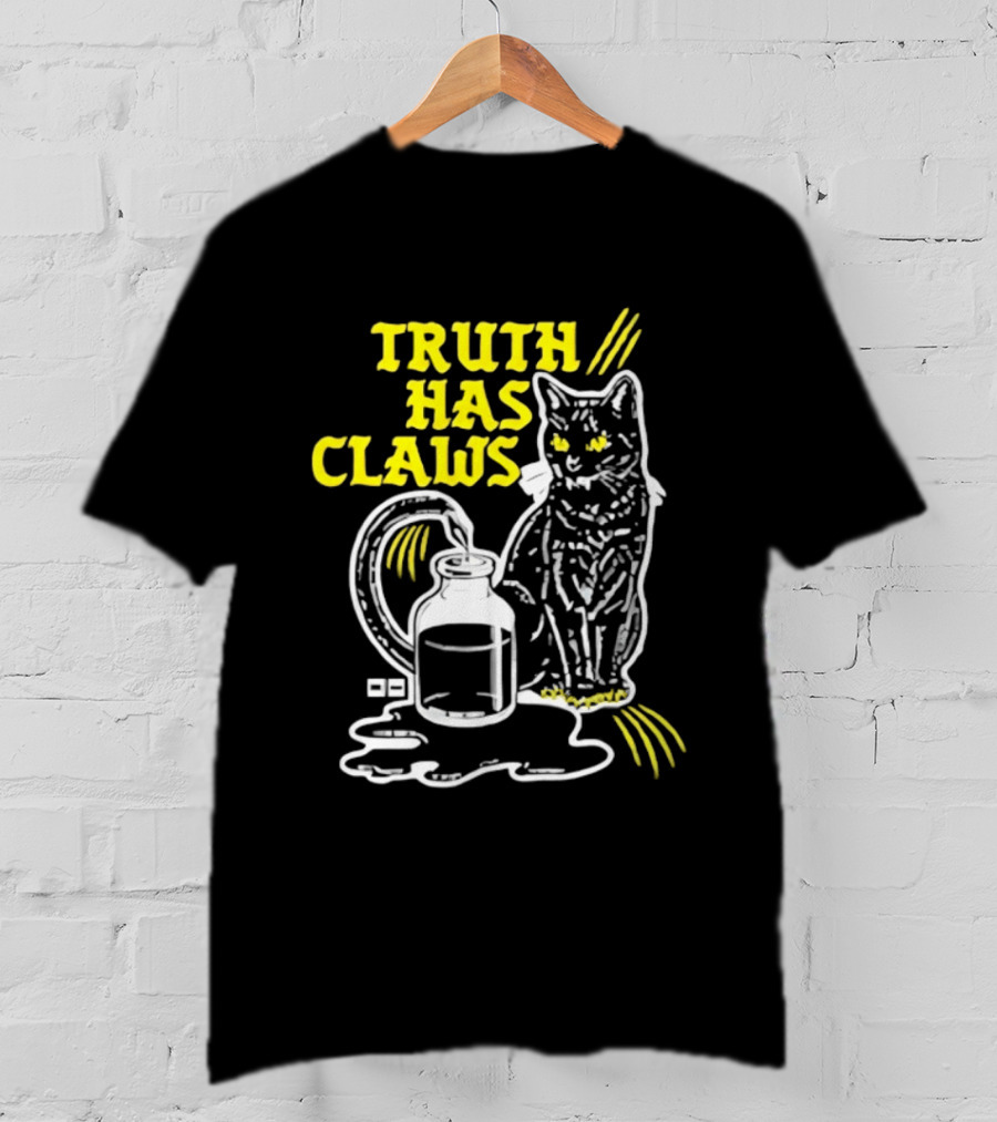 Truth Has Claws Cat Spilled Milk T-Shirt