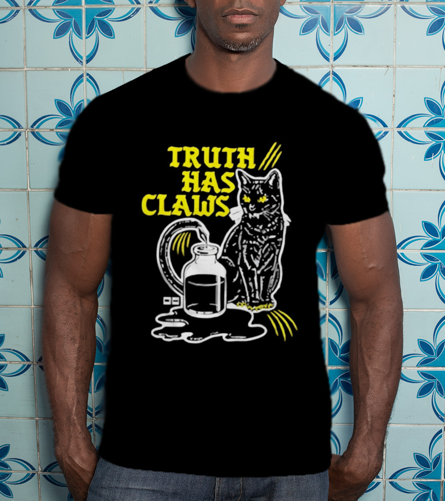 Truth Has Claws Cat Spilled Milk T-Shirt
