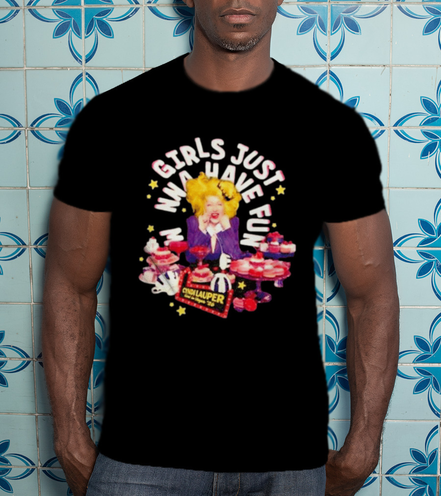 Cyndi Lauper Girls Just Wanna Have Fun Sweets Cupcake Party T-Shirt