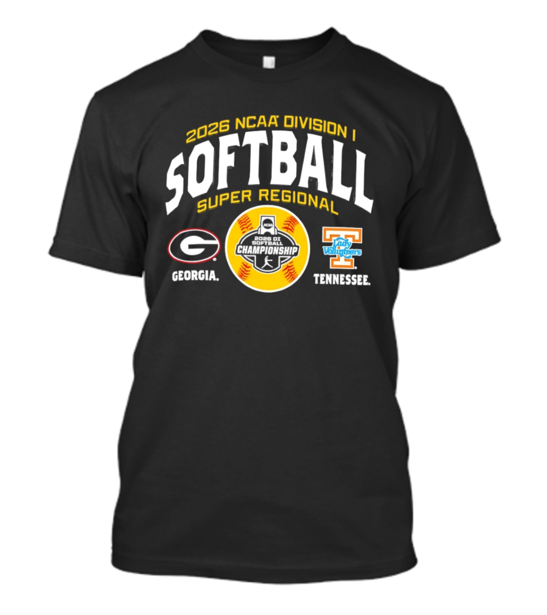 2026 NCAA Division I Softball Super Regional Georgia Bulldogs Tennessee Lady Volunteers T-Shirt