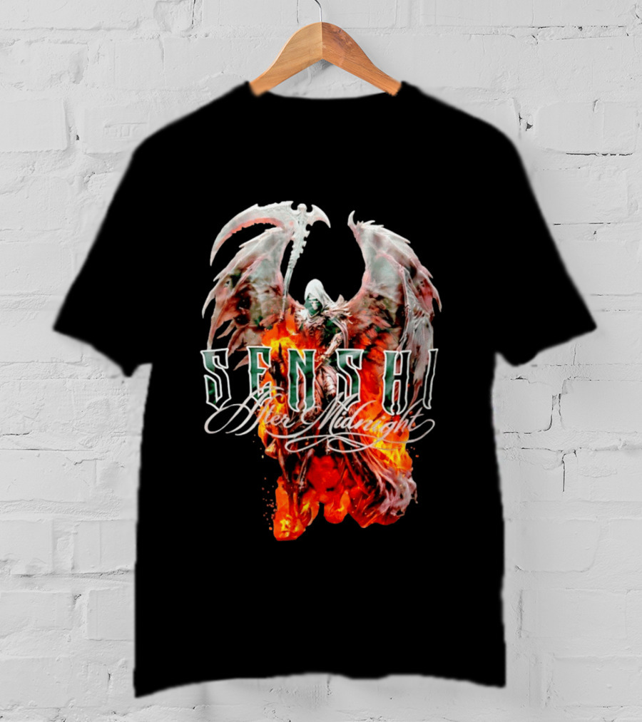 Senshi After Midnight Flaming Grim Reaper Wings T-Shirt