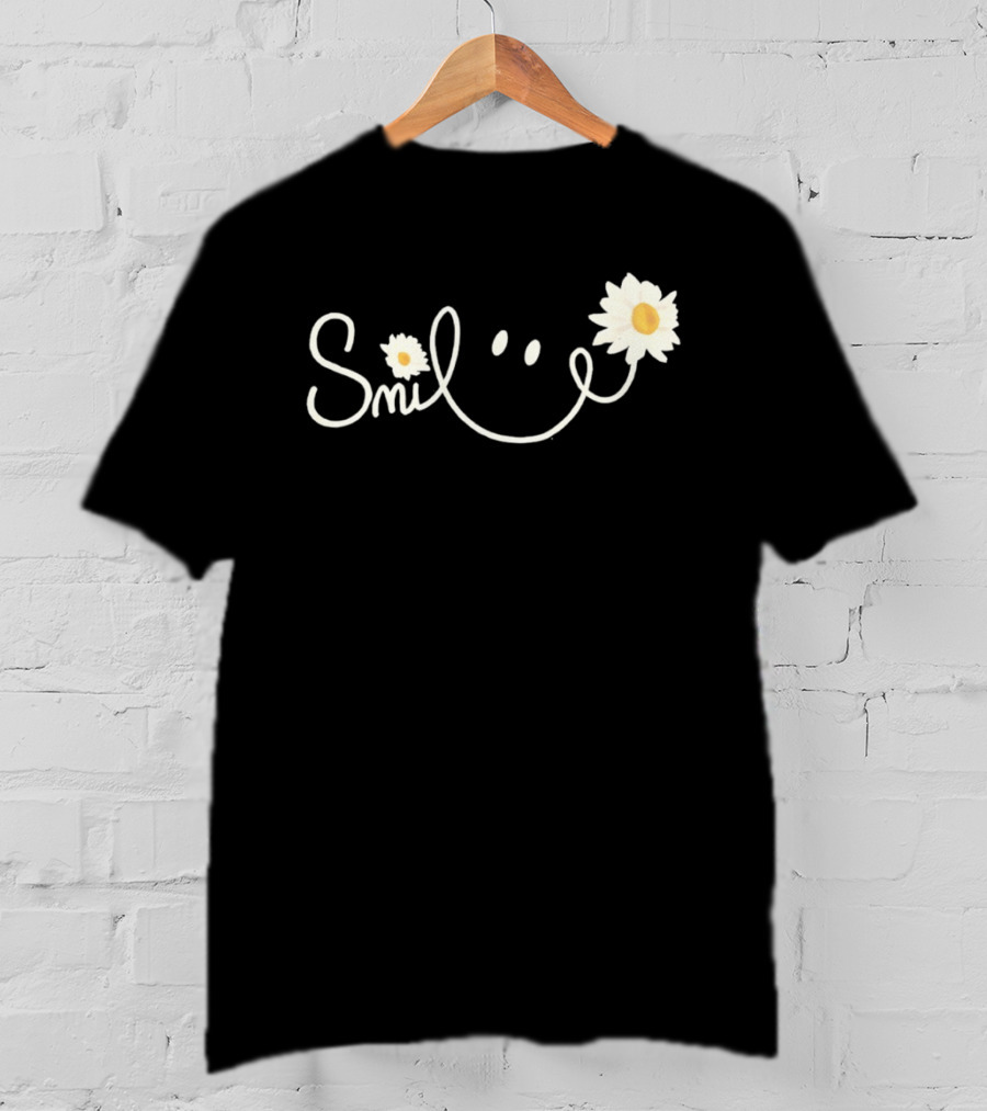 Smile Daisy Flower Icon With Happy Face T-Shirt