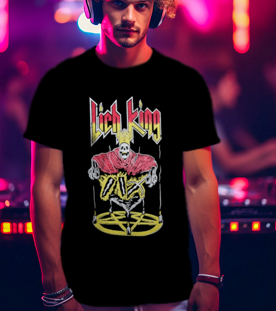 Lich King Impericon Sabbath Pentagram Skull Crown T-Shirt
