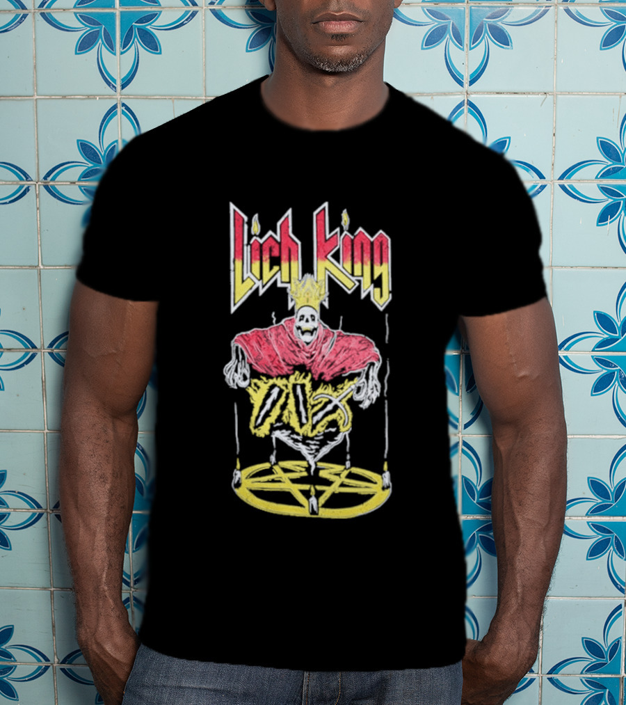 Lich King Impericon Sabbath Pentagram Skull Crown T-Shirt