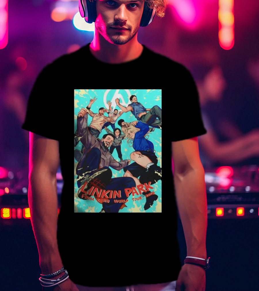 Linkin Park From Zero World Tour 2025 Anime Style Group T-Shirt