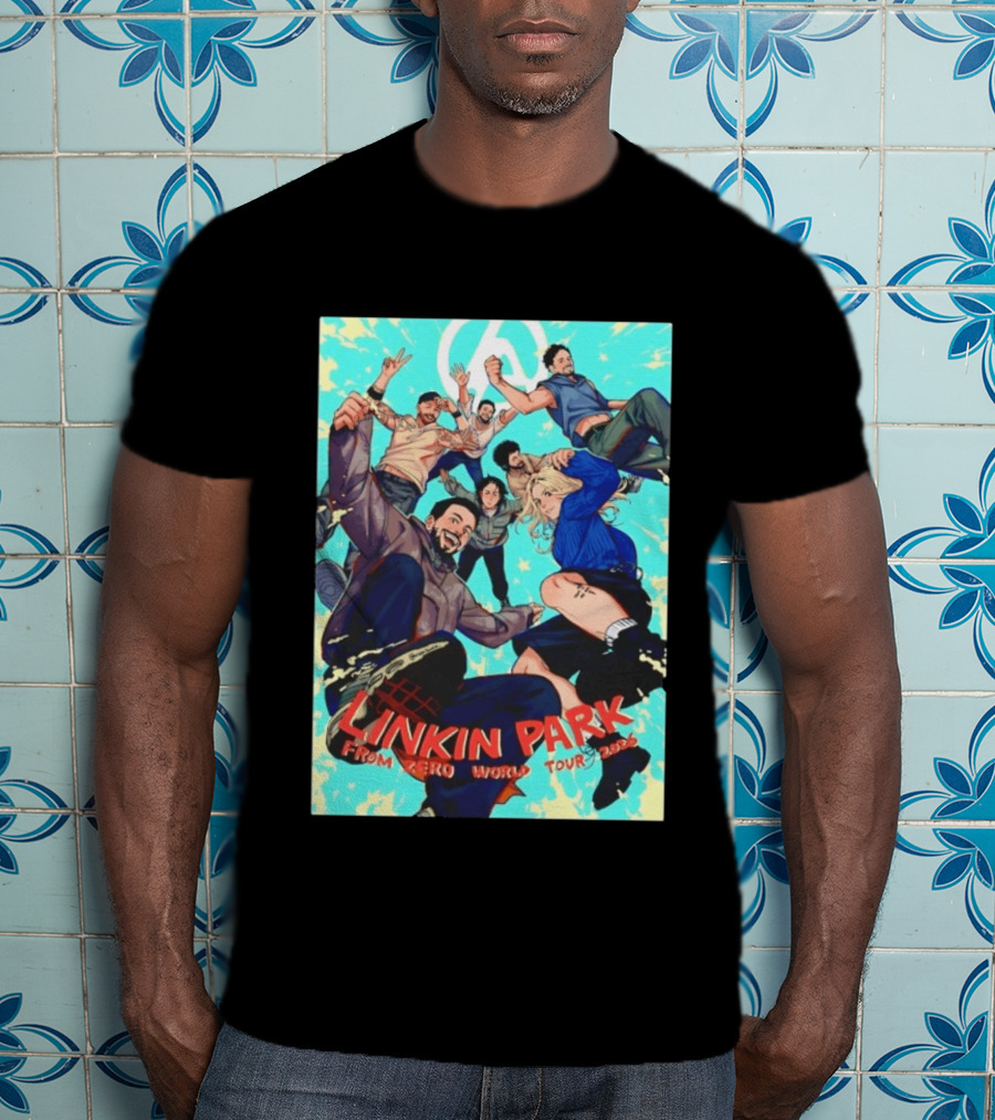 Linkin Park From Zero World Tour 2025 Anime Style Group T-Shirt