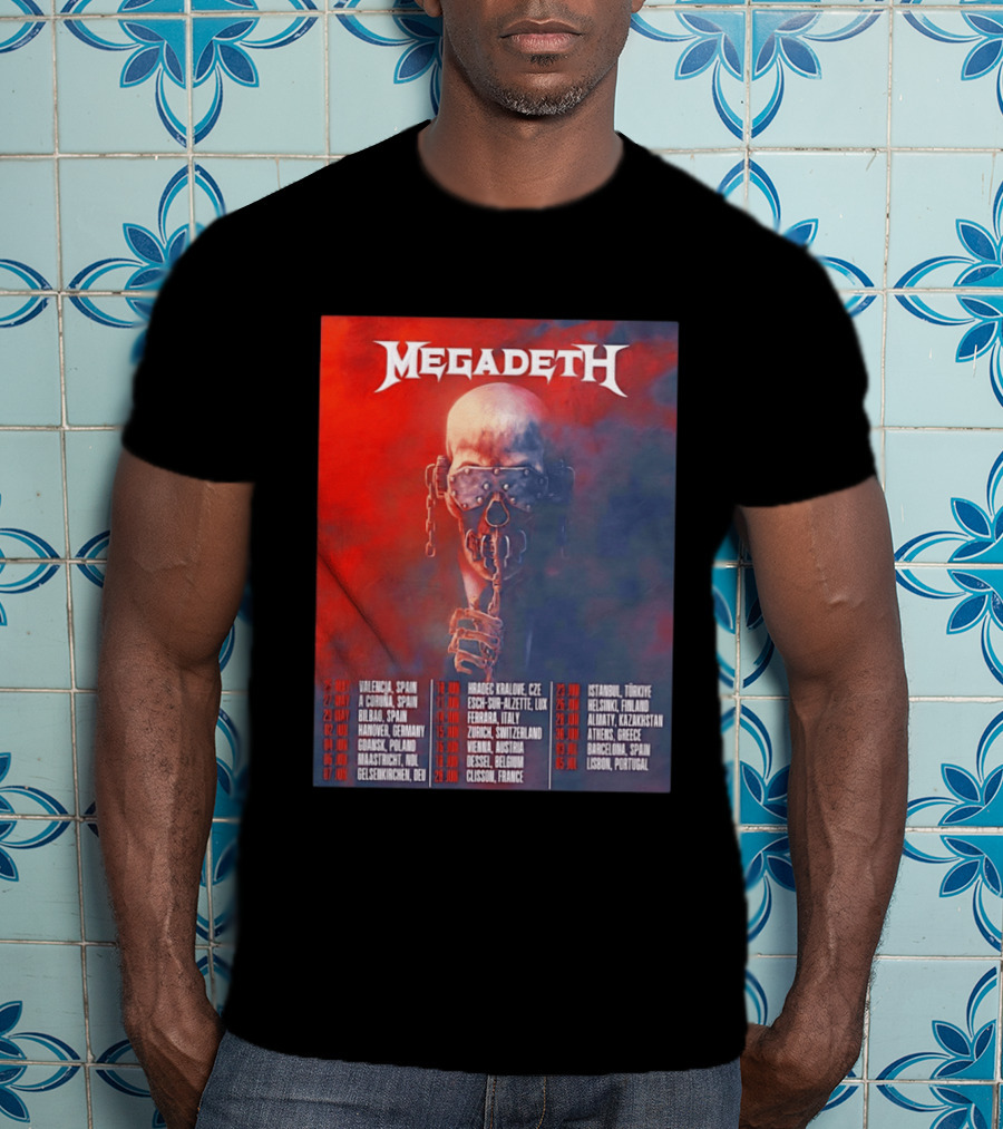 Megadeth 2026 Farewell Tour Europe Dates And Venues T-Shirt
