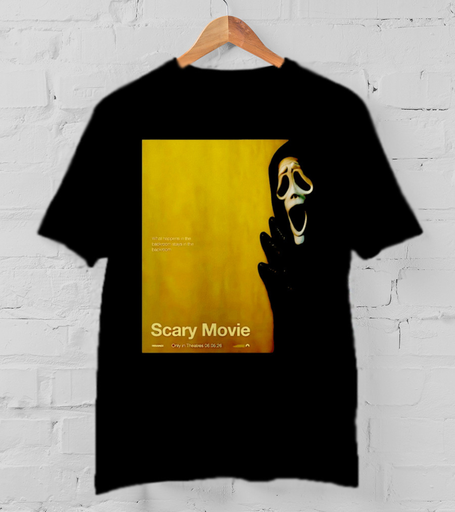 What Happens In The Backroom Stays In The Backroom Scary Movie 6 Backrooms Only In Theatres 06.05.26 T-Shirt