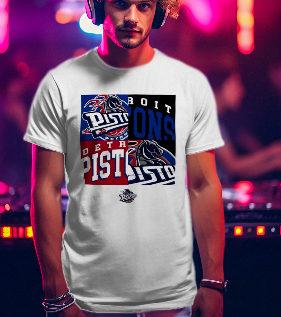 Detroit Pistons NBA Mashup Basketball Sports T-Shirt
