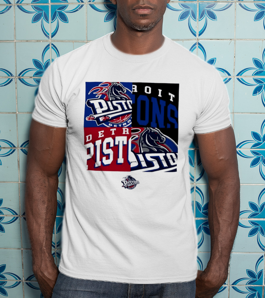 Detroit Pistons NBA Mashup Basketball Sports T-Shirt